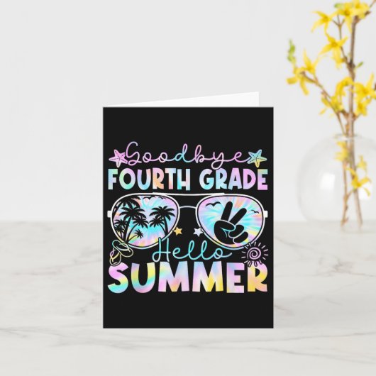 Hallo Vaarwel 4e klas Kaart (Gele Bloem)