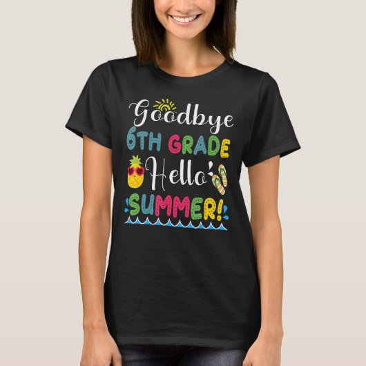 Hallo Vaarwel 6e klas T-shirt (Voorkant)