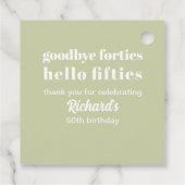 Hallo Vaarwel Forties 50ste verjaardag Bedankjes Labels (Achterkant)