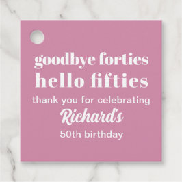 Hallo Vaarwel Forties 50ste verjaardag Bedankjes Labels