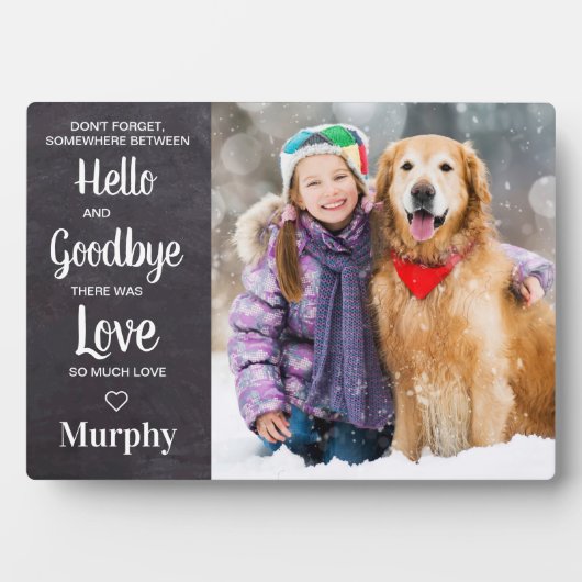Hallo Vaarwel Huisdier Herdenking Aangepaste Honde Fotoplaat (voorkant)