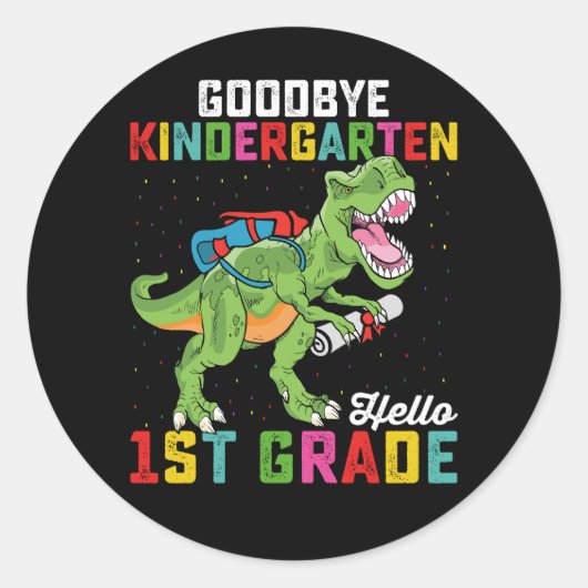 Hallo Vaarwel kleuterschool Ronde Sticker (Voorkant)