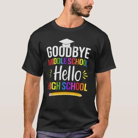 Hallo Vaarwel Middelbare School T-shirt (Voorkant)