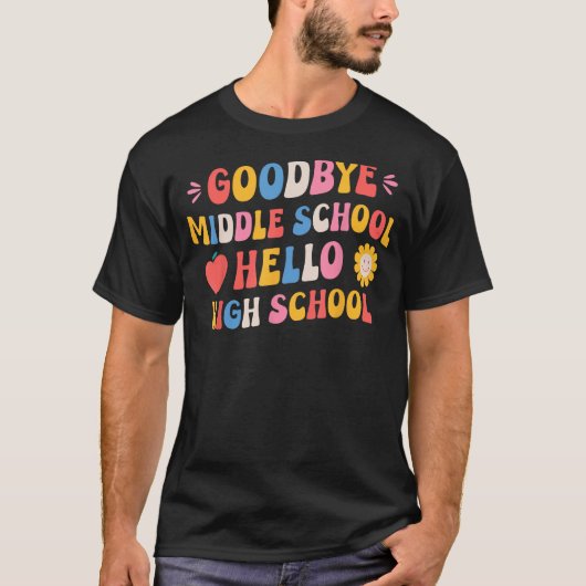 Hallo Vaarwel Middelbare School T-shirt (Voorkant)