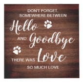 hallo Vaarwel persoonlijke Dog Pet Memorial Foto Kubus (Rechts)