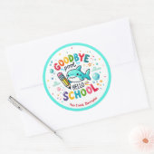 Hallo Vaarwel Ronde Sticker (Envelop)