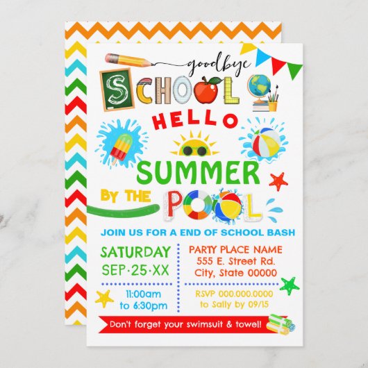 Hallo Vaarwel School Kaart (Voorkant / Achterkant)