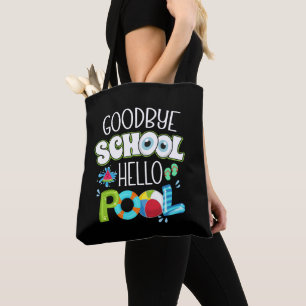 Hallo Vaarwel school? zwembad laatste schooldag gr Tote Bag