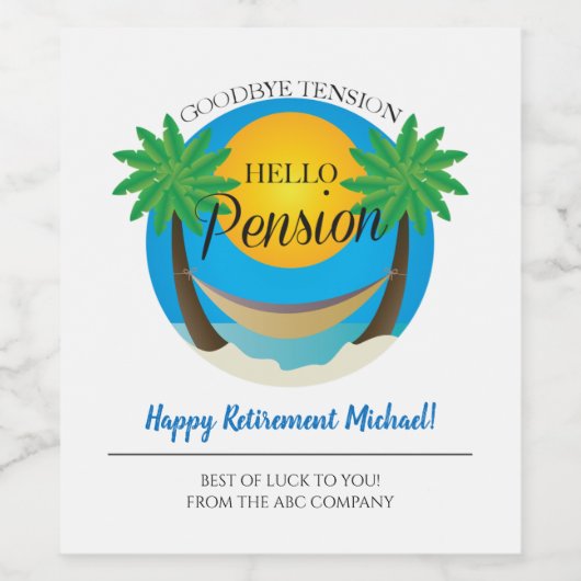 Hallo Vaarwel spanning Wijn Etiket (Enkel label)