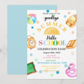 hallo vaarwel Summer School Back to School Party Kaart (Voorkant / Achterkant)