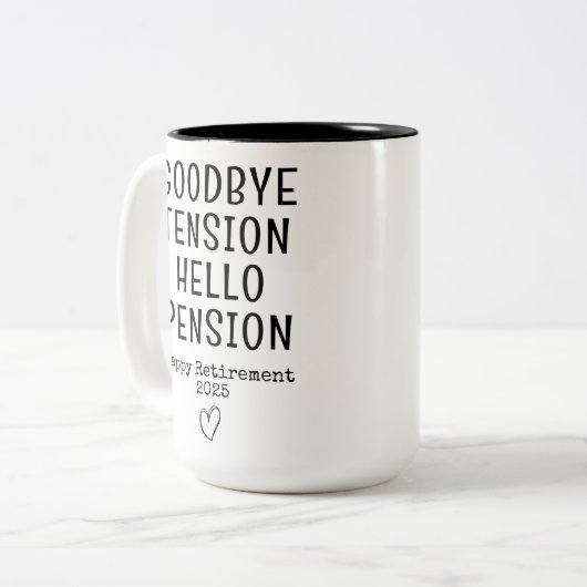 Hallo Vaarwel Tension Tweekleurige Koffiemok (Voorkant links)