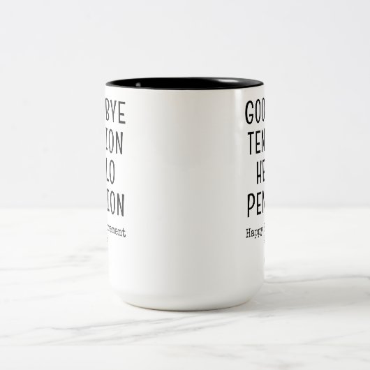 Hallo Vaarwel Tension Tweekleurige Koffiemok (Center)