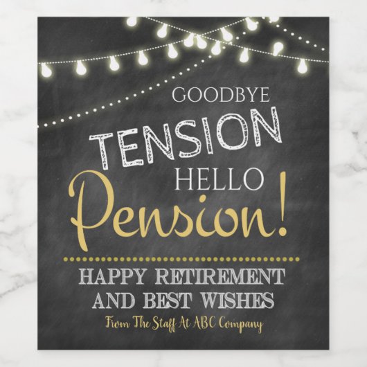 Hallo Vaarwel Tension Wijn Etiket (Enkel label)