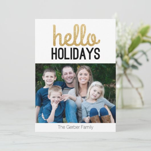 Hallo Vakantie - Foto Kerstkaart (Staand voorkant)