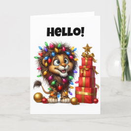 hallo ">!" Vakantie Lion Blank Wenskaart Feestdagen Kaart