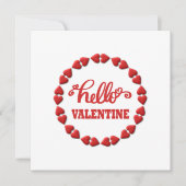 Hallo Valentijn 2024 Gelukkig Valentijn rood hart Kaart (Voorkant)