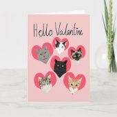 Hallo Valentijn Cats Hartkaart - schattige kattenk Feestdagen Kaart (Voorkant)