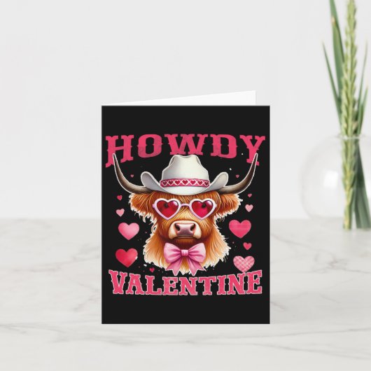 Hallo Valentijn Cow Cowboy Valentijnsdag Western Kaart (Voorkant)