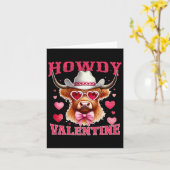 Hallo Valentijn Cow Cowboy Valentijnsdag Western Kaart (Gele Bloem)