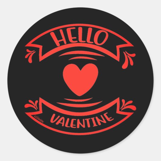 hallo VALENTIJN, geschenk valentijn Ronde Sticker (Voorkant)