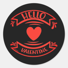 hallo VALENTIJN, geschenk valentijn Ronde Sticker