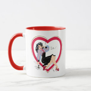 hallo Valentijn Pin-Up Girl uit de jaren 1940 Mok