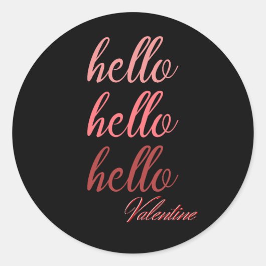 hallo Valentijn Ronde Sticker (Voorkant)