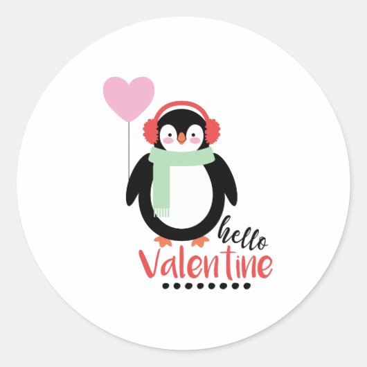 hallo Valentijn Ronde Sticker (Voorkant)
