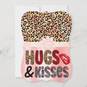 Hallo Valentijn Roze en Zwart Dierenprint Feestdagenkaart (Achterkant)