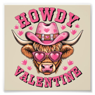 Hallo Valentijns Koe Valentijnsdag Coquette Liefde Foto Afdruk