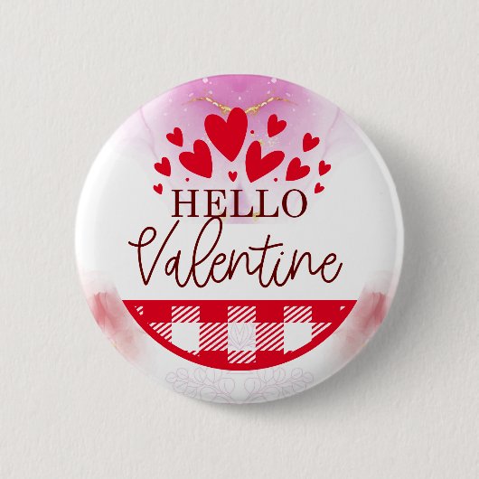 Hallo Valentijnsdag oprecht Ronde Button 5,7 Cm (Voorkant)