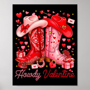 Hallo valentine western cowgirl laarzen xoxo poster
