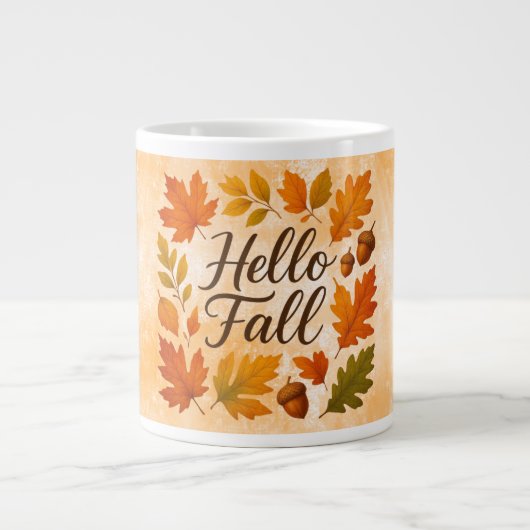 Hallo Vallen bladeren en eikels Grote Koffiekop (Voorkant)
