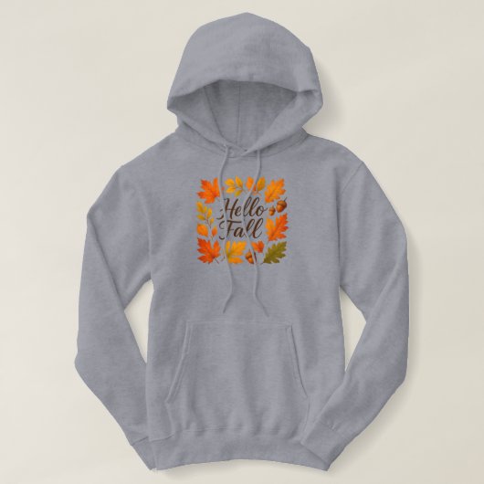 Hallo Vallen bladeren en eikels Hoodie (Design voorkant)