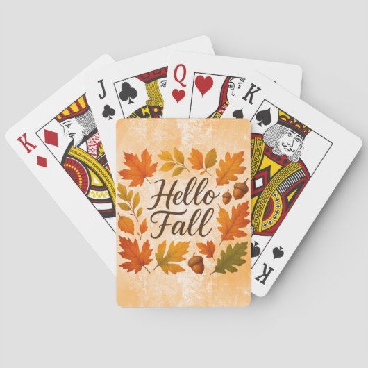 Hallo Vallen bladeren en eikels Pokerkaarten (Achterkant)