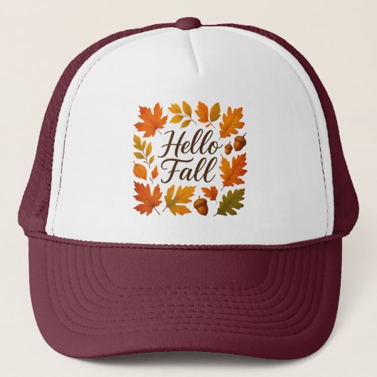 Hallo Vallen bladeren en eikels Trucker Pet (Voorkant)