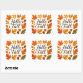 Hallo Vallen bladeren en eikels Vierkante Sticker (Vel)