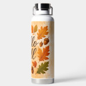 Hallo Vallen bladeren en eikels Waterfles (Achterkant)