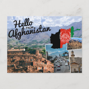 Hallo Van Afghanistan Feestdagenkaart