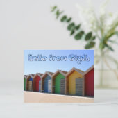 hallo van Blyth Northumberland strandhutten Briefkaart (Staand voorkant)