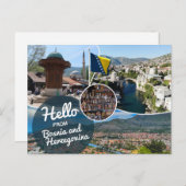 Hallo Van Bosnië en Herzegovina Briefkaart (Voorkant / Achterkant)