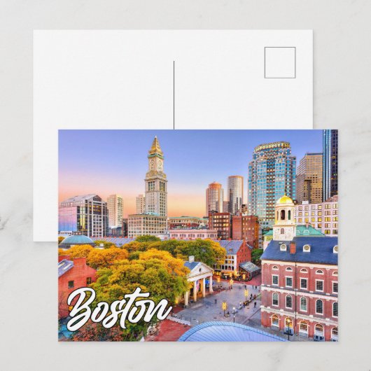 Hallo Van Boston, Massachusetts, Verenigde Staten Briefkaart (Voorkant / Achterkant)