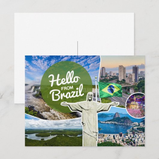 Hallo Van Brazilië Briefkaart (Voorkant / Achterkant)