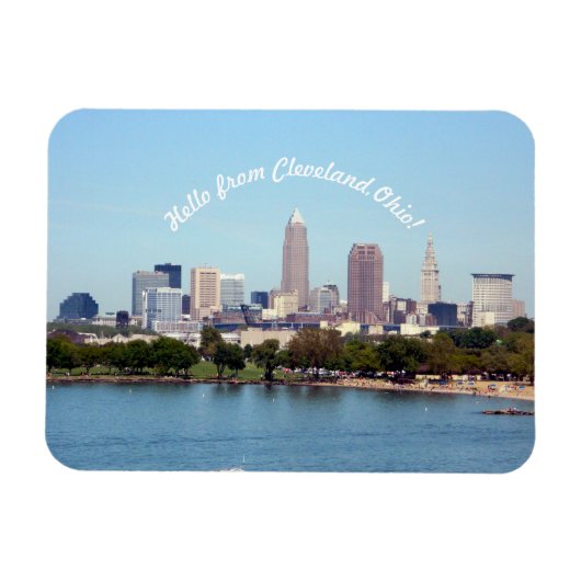 Hallo van Cleveland Ohio Lake Skyline Magnet Magneet (Horizontaal)