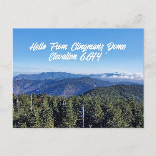 Hallo Van Clingman's Dome Great Smoky Mountains Briefkaart (Voorkant)