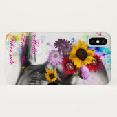 hallo van de andere zijflorale vlinderschedel Case-Mate iPhone case (Achterkant (horizontaal))