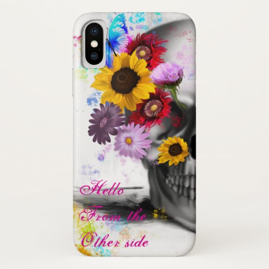 hallo van de andere zijflorale vlinderschedel Case-Mate iPhone case (Achterkant)