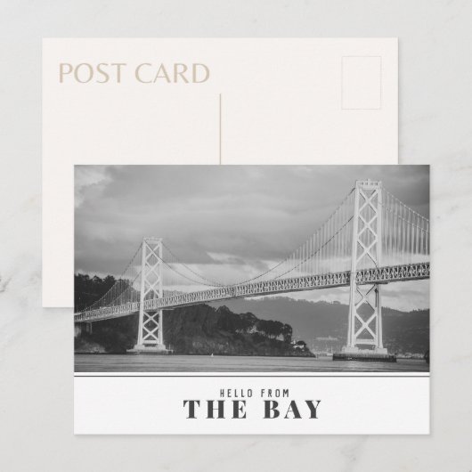 "Hallo van de baai" Modern Bay Bridge Briefkaart (Voorkant / Achterkant)
