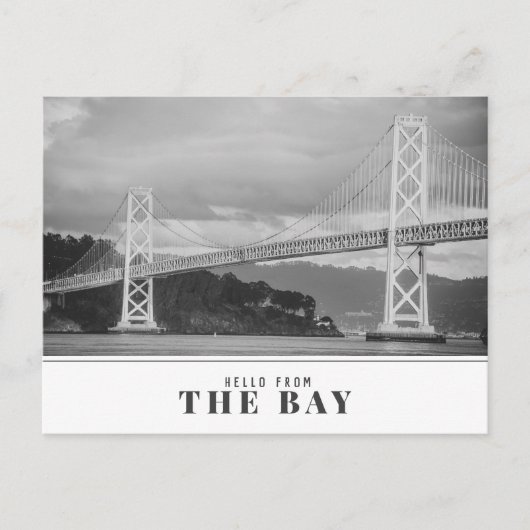 "Hallo van de baai" Modern Bay Bridge Briefkaart (Voorkant)