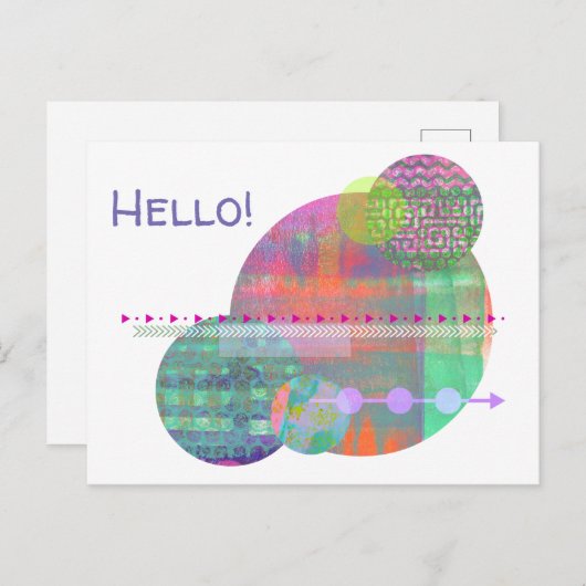 Hallo van de Cirkels van de eigentijdse Briefkaart (Voorkant / Achterkant)